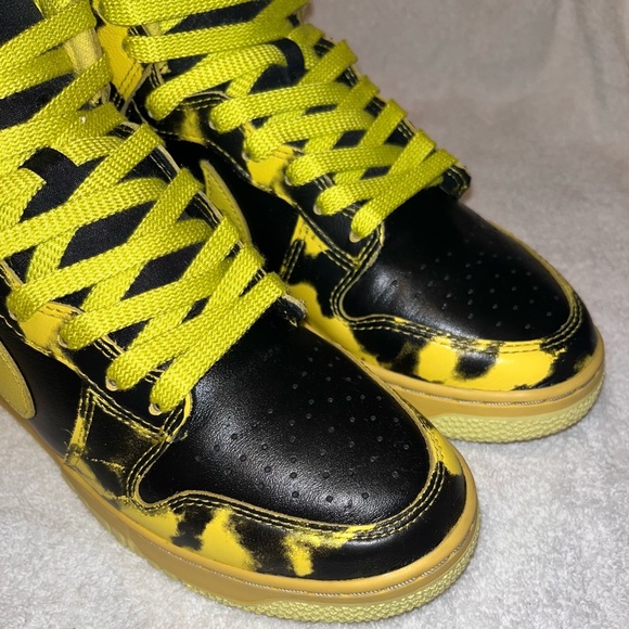 Nike Dunk High 1985 Yellow Acid Wash US Size 8M - Picture 6 of 11
